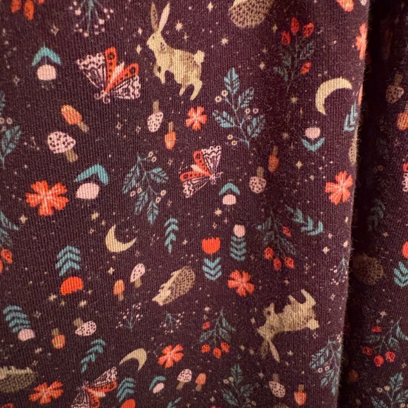 Lands’End Bunny’s, hedgehogs and butterflies Long Sleeve Top Pajama Set - Picture 5 of 5